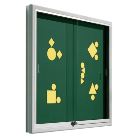 Informationsvitrine V9 aus Premium Stahlemaille mit grüner Rückwand B/H/T: wählbar, 93x8 cm-image
