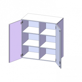 Aufsatzschrank, 3 Ordnerhöhen - Serie evo180 B/H/T: 100x108x40 cm, 2 Türen, abschließbar, mit Mittelwand-image
