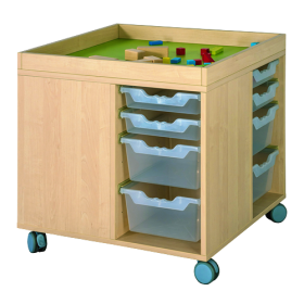 Bau- und Spielinsel mit Linoleumfläche und Aufkantung B/T: 75x75 cm, Bau- und Spielinsel für Kinder-image