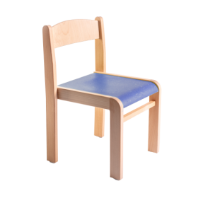 Stapelstuhl LIMBI mit Linoleum Holzstuhl, Sitz Linoleum beschichtet, Sitzhöhe 21 cm-image