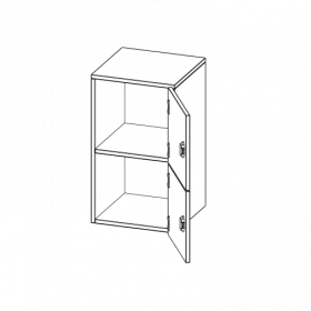 Schließfach - Aufsatzschrank, 2 Ordnerhöhen - Serie evo180 B/H/T: 40,5x72x40 cm, 2 Schließfächer, Türen öffnen nach rechts-image