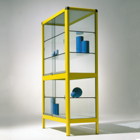 Aluminiumvitrine V17GG mit 3 verstellbaren Dickglasböden B/H/T: 100x180x50 cm-image