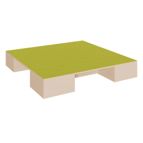 Quadrat-Podest mit Linoleum-Deckplatte und 2 Garagennischen B/H/T: 150x24x150 cm, 2 Garagennischen für Rollkästen, über Eck liegend-image