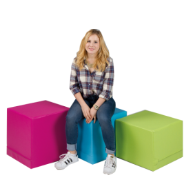 Polsterhocker CUBE  mit Stoff- oder Kunstlederbezügen B/H/T 45x30/35/40/45x45 cm, Sitzhöhe und Bezug wählbar, auch in schwer entflammbar lieferbar-image