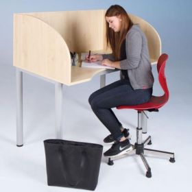 Arbeitstisch mit Sichtblende und Körperausschnitt B/H/T: 120x53x80 cm, mit Kabelkanal-image