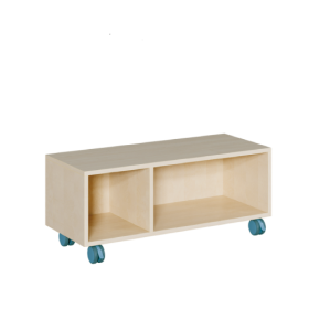 fahrbares Regal in Korpusbauweise B/H/T: 105x42,5x40 cm, Mittelwand außermittig versetzt, 2 Fächer-image