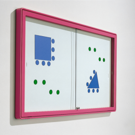 Informationsvitrine W1 mit weißer Whiteboardrückwand B/HT: 107x82x6,5 cm,  Whiteboardrückwand, magnethaftend-image