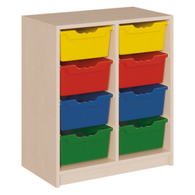 Regal mit ErgoTray-Boxen in Korpusbauweise T: 40 cm, in 3 verschiedenen Breiten und 2 Höhen für hohe ErgoTray-Boxen übereinander-image