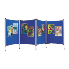 Mobile Stellwand bestehend aus 4 Tafelflächen auf Rollen Maße Tafelfläche: B/H: 120x150 cm, Gesamthöhe: 192 cm-image