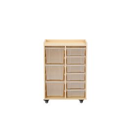 Mobiles Regal mit 2 Reihen - 6 kleine und 3 große Boxen-image