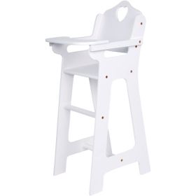 Puppenhochstuhl mit klappbarem Tisch, weiß-image