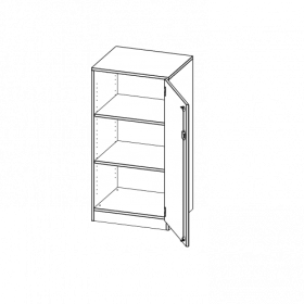 Schrank, 3 Ordnerhöhen - Serie evo180 B/H/T: 60x118x40 cm, 1 Tür, abschließbar, Tür öffnet nach rechts, mit Sockel (81 mm)-image