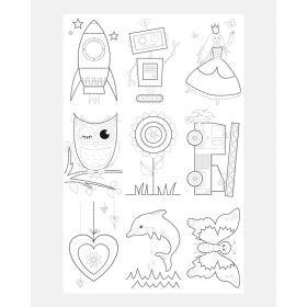 Stickkarton 350 g/m², 48 Blatt, 8 Motive, 11 x 17 cm, weiß-image