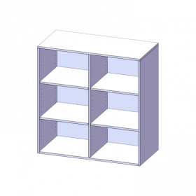 Aufsatzregal für ErgoTray Serie, 3 Ordnerhöhe - Serie evo180 Gesamthöhe 108 cm, Breite 138,7 cm, mit Mittelwand-image