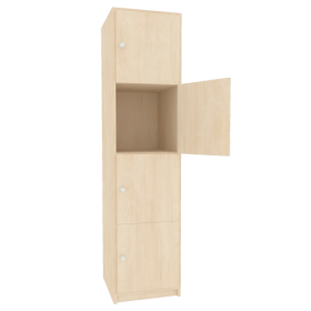 Schließfachschrank, 4 abschließbare Fächer B/H/T: 42x190x52 cm-image