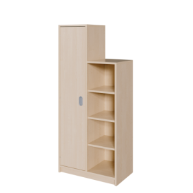 Korpus-Schrank "SideStep", Regal und Tür B/T: 70,5x40 cm, in verschiedenen Höhen mit stufenartiger Kontur, mit Regal- und Türseite-image
