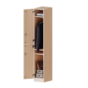 Spind Schrank, 5 Ordnerhöhen - Serie evo180 Gesamthöhe 190 cm, 2 Türen übereinander, Türen öffnen rechts oder links, mit Sockel (81 mm)-image