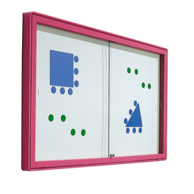 Informationsvitrine W1 mit weißer Whiteboardrückwand Maße wählbar-image
