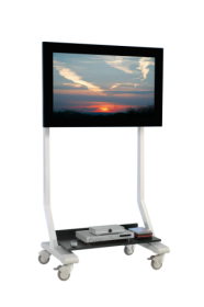 TV Wagen, TV Rack für Fernseher bis 70 Zoll mit schwarzer Ablage ScreenCart M, neigbare Halterung-image