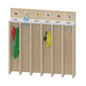 Waschraumboard mit Becherleiste und Handtuchfächern Maße B/H/T: 79,3x80x14 cm, für 6 Plätze-image