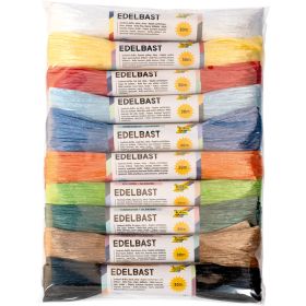 Edelbast Mix bunt, 10 Bündel à 30 m, farbig sortiert-image