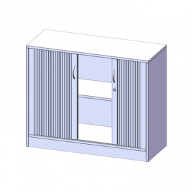 Schrank mit Rollo, 2 Ordnerhöhen - Serie evo180 B/H/T: 100x82x40 cm, Querrollladen, abschließbar, mit Sockel (81 mm)-image