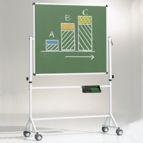 Fahrbare Tafel aus Premium Stahlemaille mit Vierkantgestell, Serie 9 E, farbig Tafelfläche: B/H: 120x100 cm, grün-image