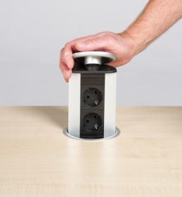 Versenkbare Steckdoseneinheit inklusive USB, HDMI und Netzwerk-image