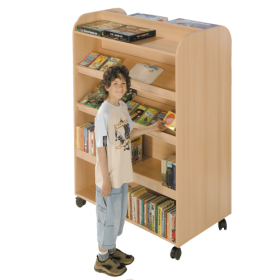 Bücherregal mit 10 Ablageflächen, fahrbar B/H/T: 120x160x64 cm-image