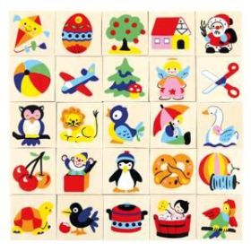 Erkennungsbildchen-Set im Satz zu 25 Stück je 4 x 4 cm, Motive als Sticker, Satz 1, Motive: von Lampions über den Ball und Waschzuber bis zum Weihnachtsmann-image