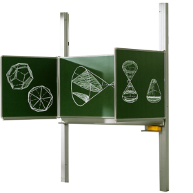 Schultafel Pylonentafel aus Premium Stahlemaille, Serie PYKL Stahlemaille MF 200x100 cm, FF 100x100 cm, 4 m² Schreibfläche, grün-image