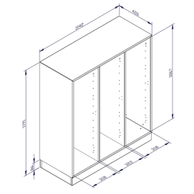 qickly® Schrank, 3 Ordnerhöhen, 1 Tür B/H/T: 104,2x110,5x42,6 cm-image