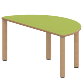 Tisch ZALOTTI mit Linoleum-Belag Halbrundtisch, B/H/T: 120x25x60 cm, Massivholzbeine Ø 60 mm, Fußvariante: Stellfuß-image