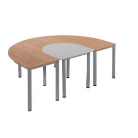 Tisch "halbes Oval" Tischhöhe 58 cm, fahrbar-image