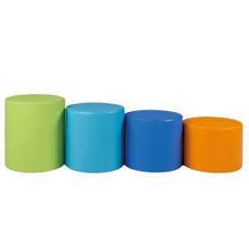 Spot Kinderhocker rund mit Stoff- oder Kunstlederbezug B/H/T: 37x30/35/40x37 cm, auch in schwer entflammbar lieferbar-image