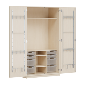 Zweitüriger Musikschrank MOFF 5, mit 8 ErgoTray-Boxen, 1 Einlegeboden B/H/T: 104,5x190x60 cm-image