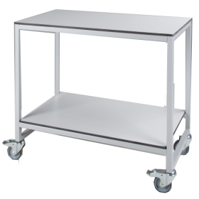Vorbereitungswagen mit 2 Ablagen aus Vollkernplatte B/H/T: 100x90x60 cm, Plattendekor und Gestellfarbe nach Wahl-image