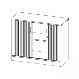 Schrank mit Rollo, 2 Ordnerhöhen - Serie evo180 B/H/T: 100x82x40 cm, Querrollladen, abschließbar, mit Sockel (81 mm)-image