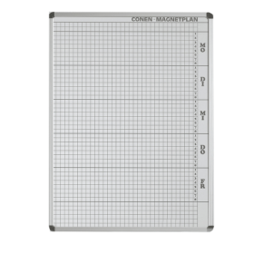 Plantafel mit Personalplan und Stundenraster aus beschreibbarer Premium Stahlemaille, weiß B/H: 57x103 cm, 8 Stunden, 23 Mitarbeiter-image