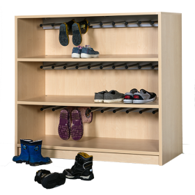 Stiefelregal B/H/T: 100x92x40 cm, mit Aufsteckrechen für 15 Schuhe pro Fach-image