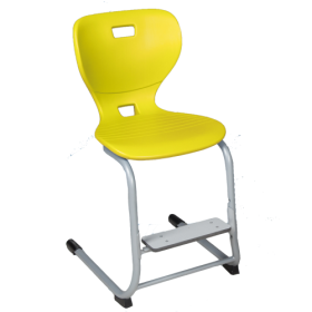 Ergostar Step! Schulstuhl mit verstellbarer Fußraste Sitzfläche Groß und Sitzschalenfarbe Orange-image
