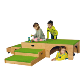 Spielpodestlandschaft "Set 21" mit Teppichbelag B/H/T: 195x40x156 cm, Podeste als stabile Multiplexkonstruktionen, Podestlandschaft, 5-teilig-image