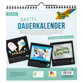 Dauerkalender Papier schwarz/Druck silber-image