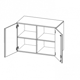 Aufsatzschrank, 2 Ordnerhöhen - Serie evo180 B/H/T: 100x72x40 cm, 2 Türen, abschließbar, mit Mittelwand-image