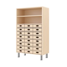 Regalschrank 120-80, 24 Materialkästen, mit höhenverst. Füßen-image