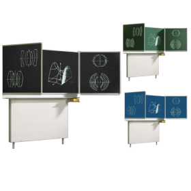 Wandtafel Schultafel aus Premium Stahlemaille, Serie ME Wandklappschiebetafel mit Kontergewicht-image
