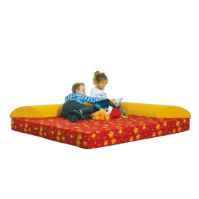 Kuschelecke Klappdreieck mit 2 halbrunden Rollen B/H/T: 160x15x160 cm, Bezug: Stoff-image
