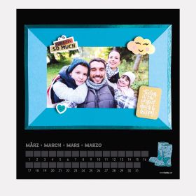 Dauerkalender Papier schwarz/Druck silber-image