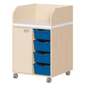 Wickelkommode, zweireihig, fahrbar B/H/T: 70,5x111,5x71,5 cm, Tür links, 4 Boxen rechts-image