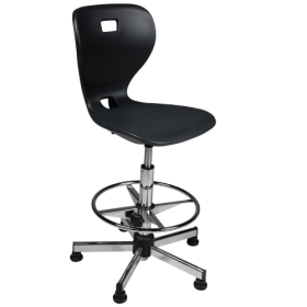 Ergostar Counter Drehstuhl Schulstuhl 2.0 mit Chromfußring Sitzschalenfarbe Orange, höhenverstellbar von 59 bis 83 cm-image